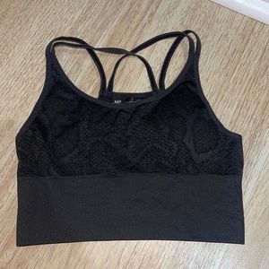 Black Subtle snake pattern sports bra